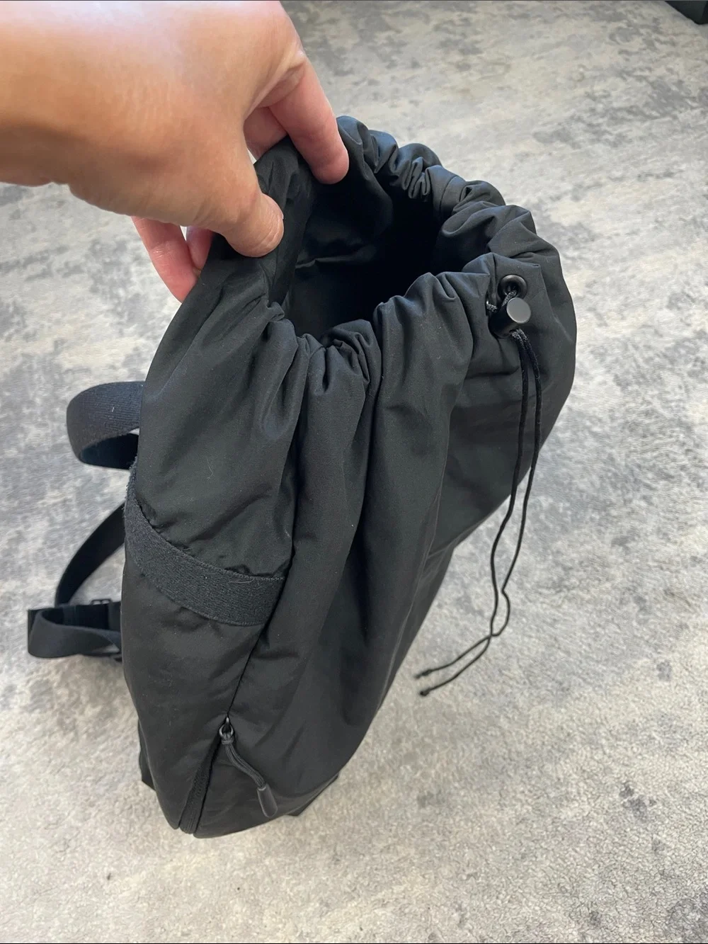 The Row Dima Drawstring Backpack Black Designer Quiet Luxury Minimalist
